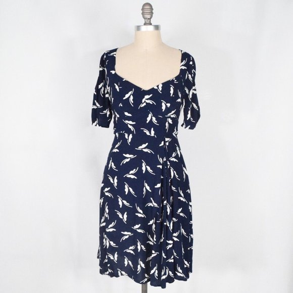 Maeve Blue Floral Sweetheart Neckline Retro Dress - Picture 2 of 7